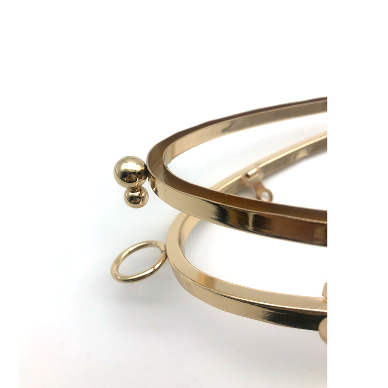 Evening Bag Fashion DIY Six Inch Egg Shape Clutch Purse Box Metal Frame With Hanging Light Gold
