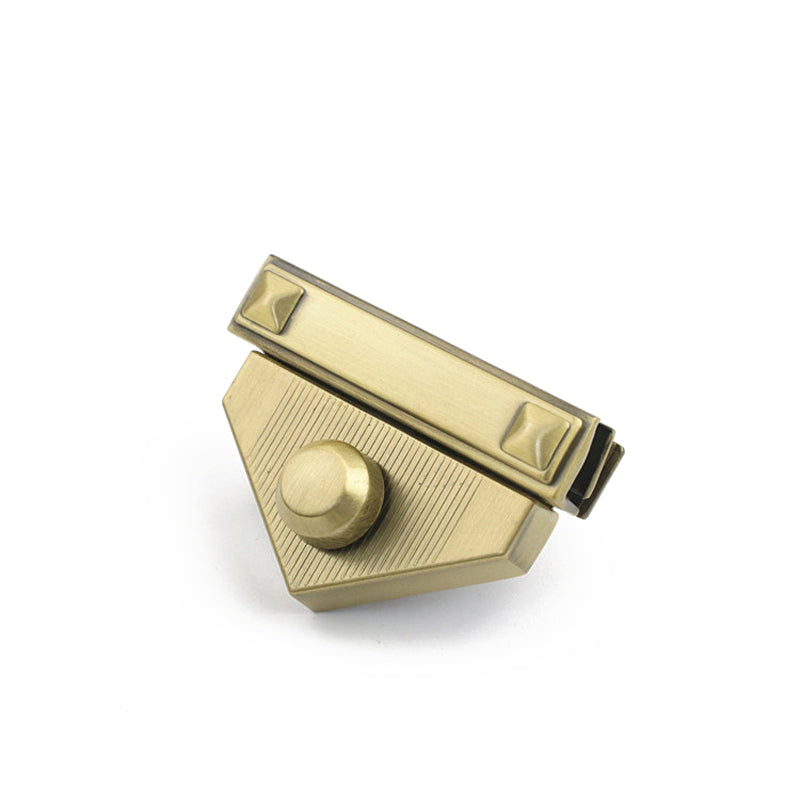 Bag accessories triangle shape metal press push locks