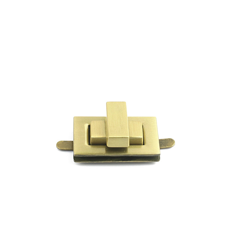 Rectangle shape zinc alloy metal turn twist locks for handbag