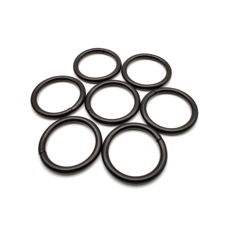 Custom made various size 25MM/32MM/38MM/42MM/50MM electrophoresis black iron welded o rings for bags