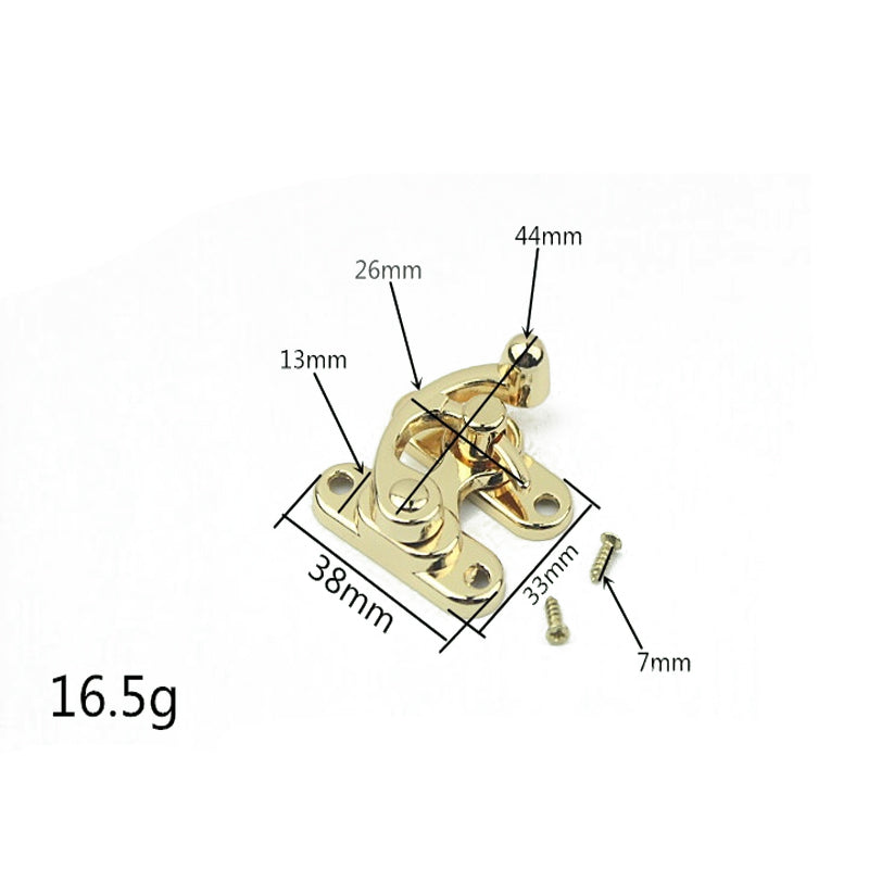 Luggage hardware accessories antique sweeping gift wooden box die-casting cow horn lock buckle