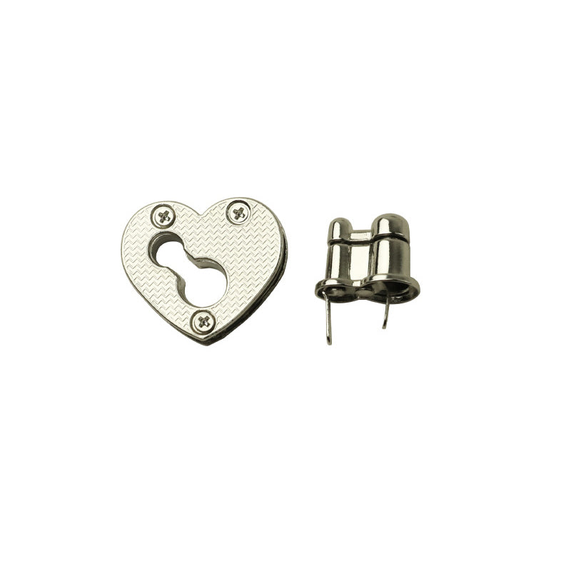Bag hardware accessories zinc alloy heart shape metal twist turn lock