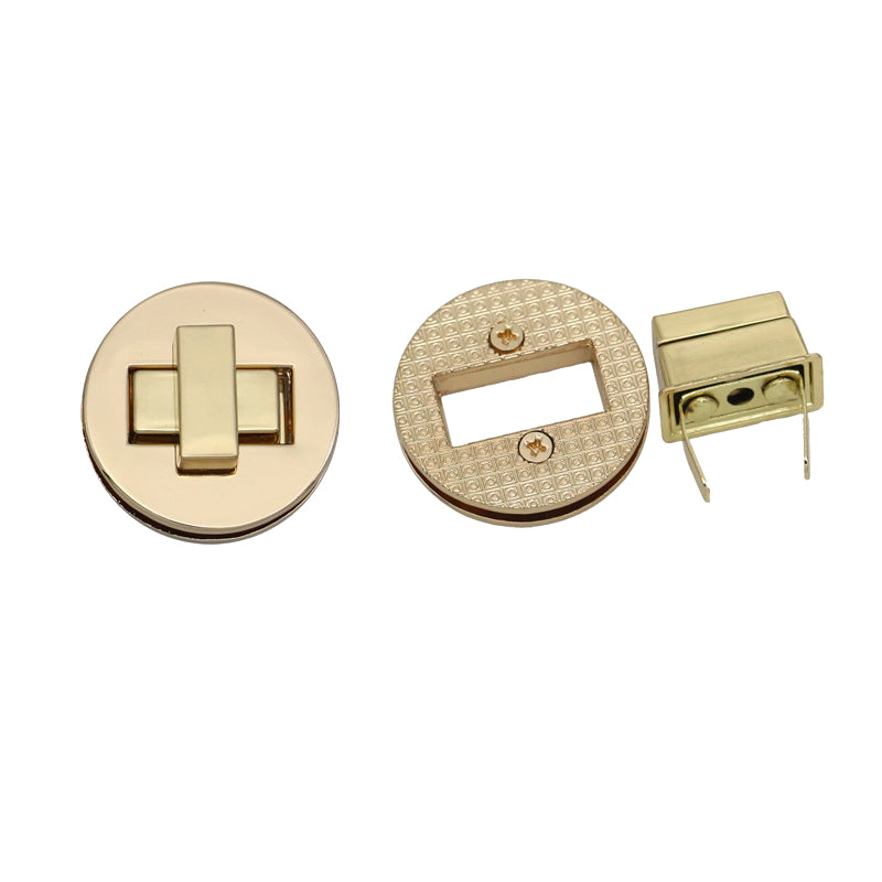 Round shape metal handbag twist lock