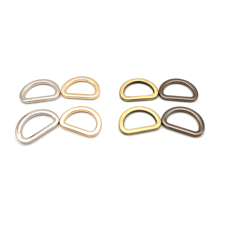 DIY Bag Accessories Zinc Alloy Various Size Flat D Rings For Handbag