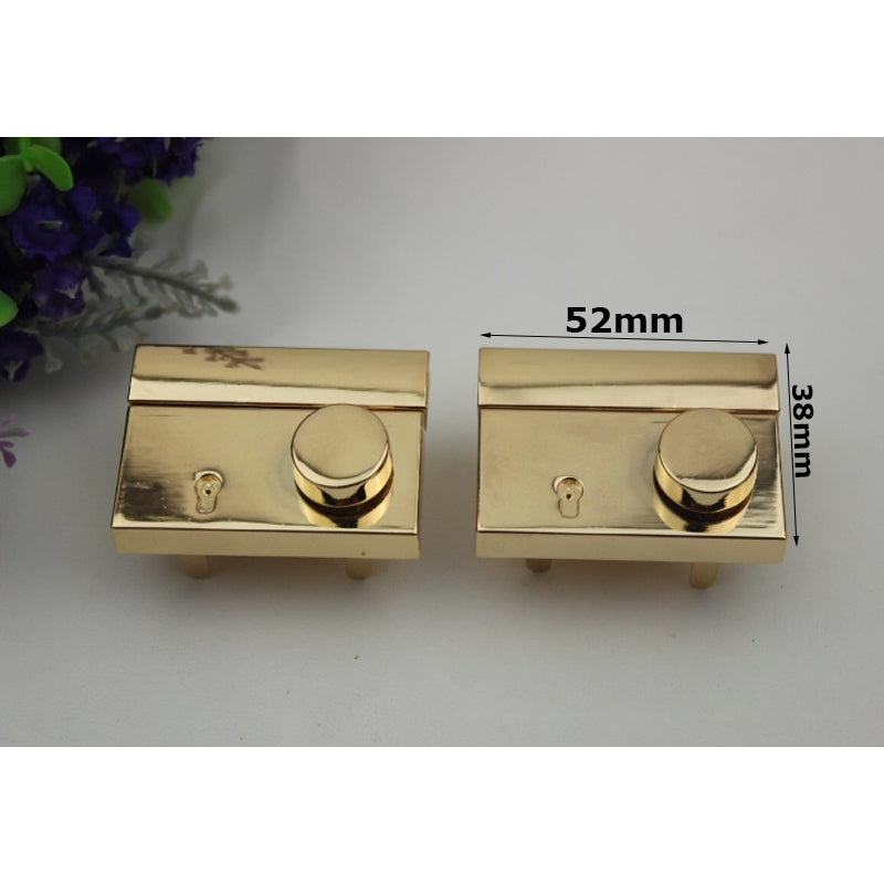 Handbag hardware large size rectangle metal press locks