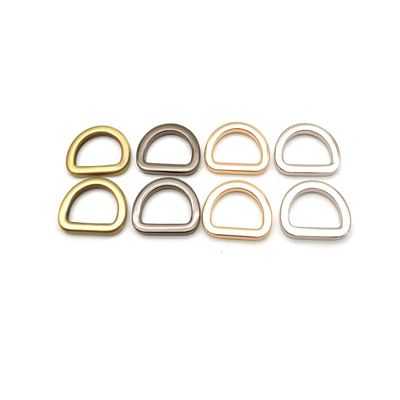 DIY Bag Accessories Zinc Alloy Various Size Flat D Rings For Handbag