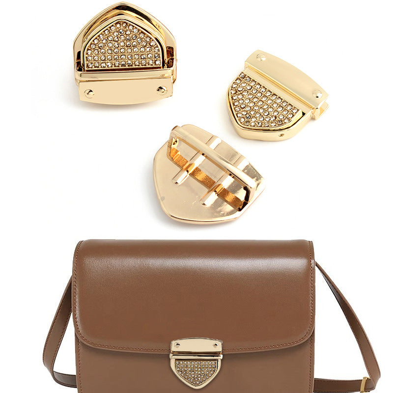 Diamond decoration metal bag clasp press lock