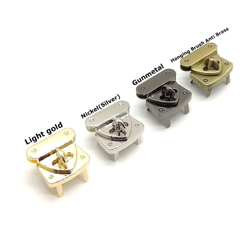 Custom hardware metal handbag closure twist lock