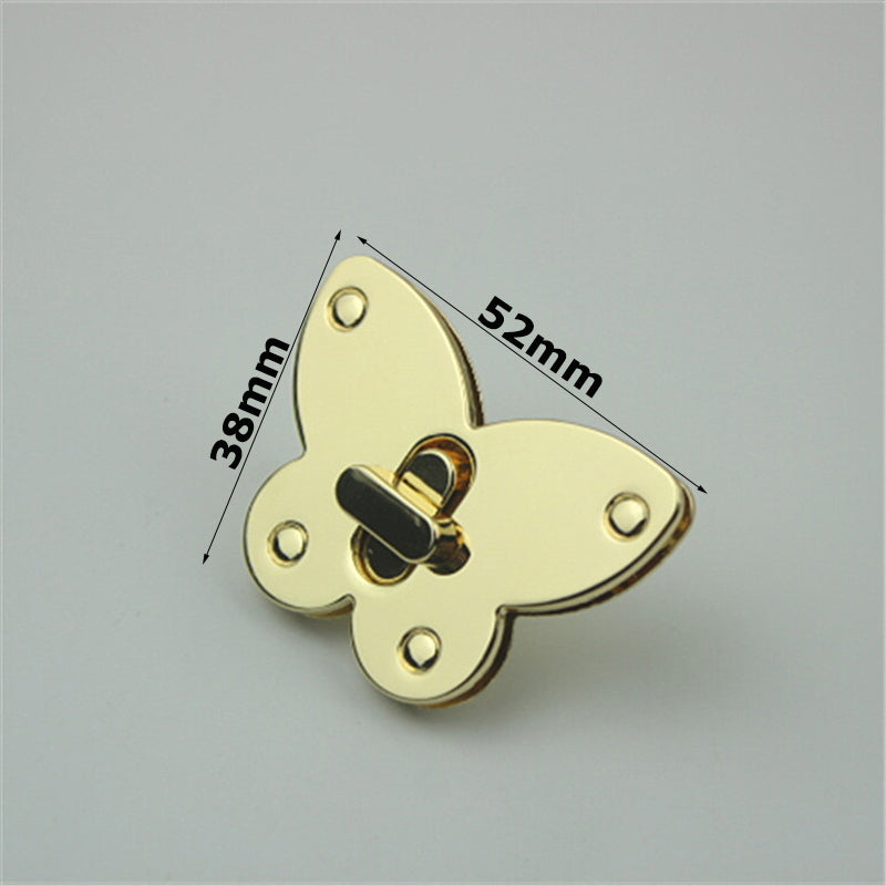 New design bag hardware butterfly shape metal twist locks