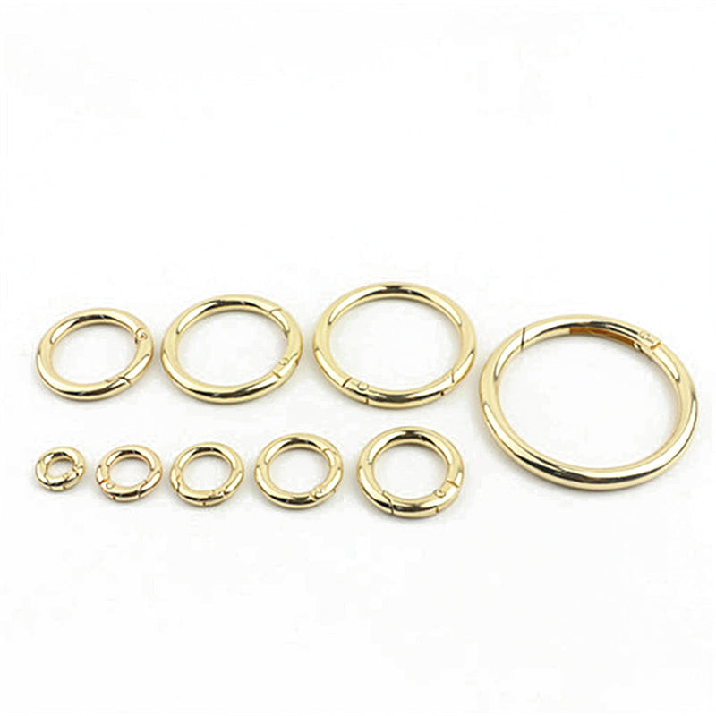 Various size 10mm/12mm/15mm/20mm/25mm/32mm/38mm/50mm round shape bag metal spring hooks