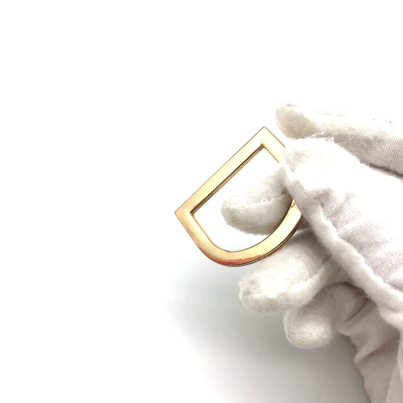 Factory Supply Handbag Accessories Light Gold Zinc Alloy Flat Shape 1 Inch Metal D Rings With Hanging Plating
