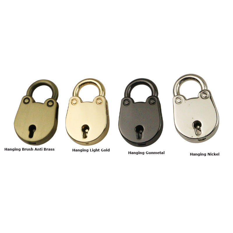 Bag kitten lock accessories hardware decorative padlock luggage oval lock with real key