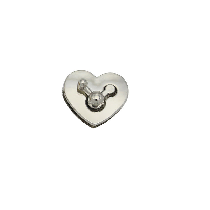 Bag hardware accessories zinc alloy heart shape metal twist turn lock