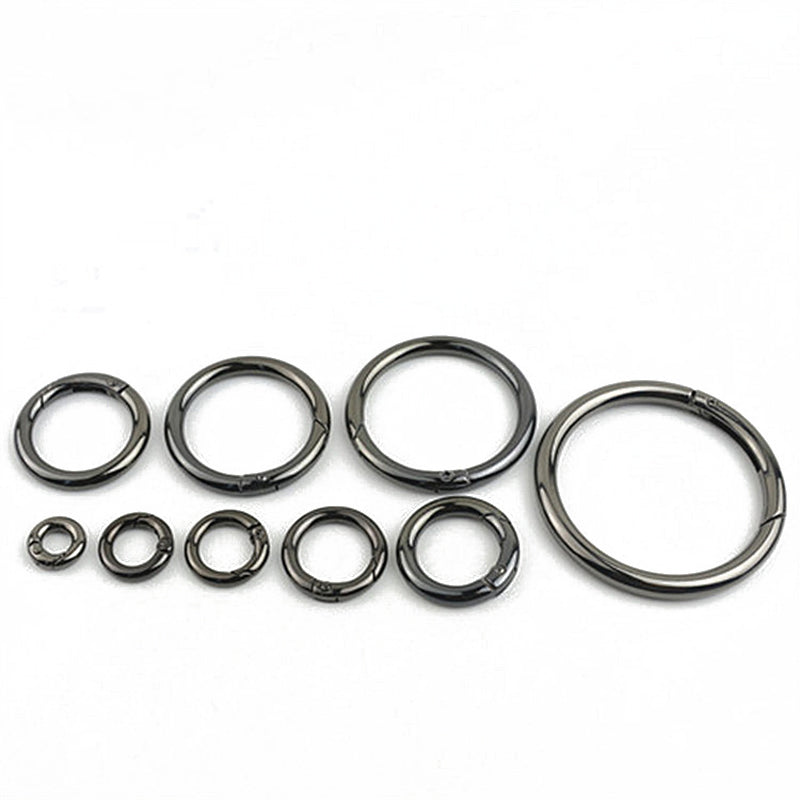 Various size 10mm/12mm/15mm/20mm/25mm/32mm/38mm/50mm round shape bag metal spring hooks