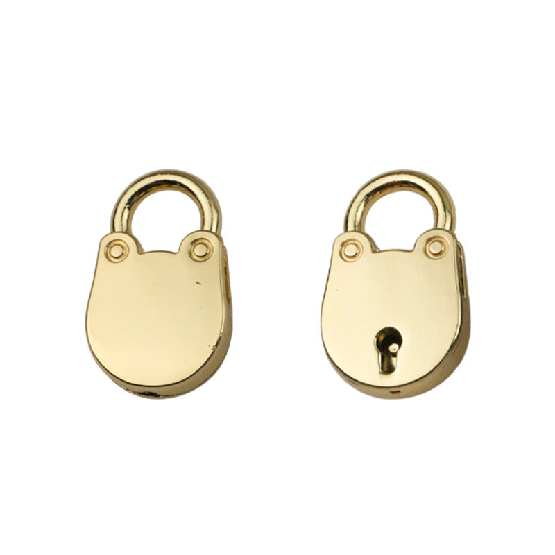 Bag kitten lock accessories hardware decorative padlock luggage oval lock with real key