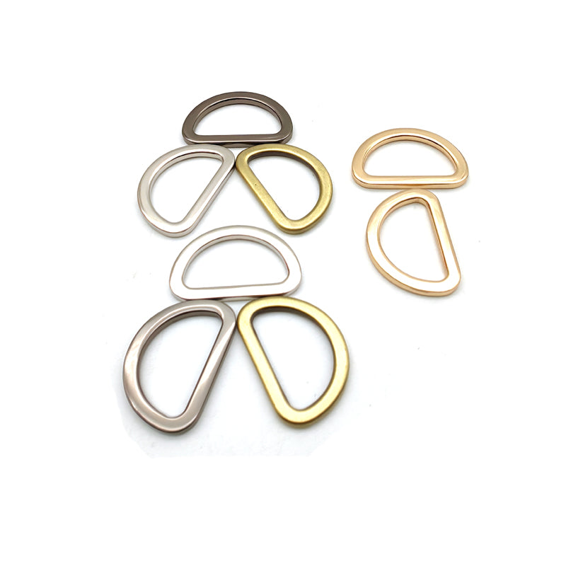 DIY Bag Accessories Zinc Alloy Various Size Flat D Rings For Handbag