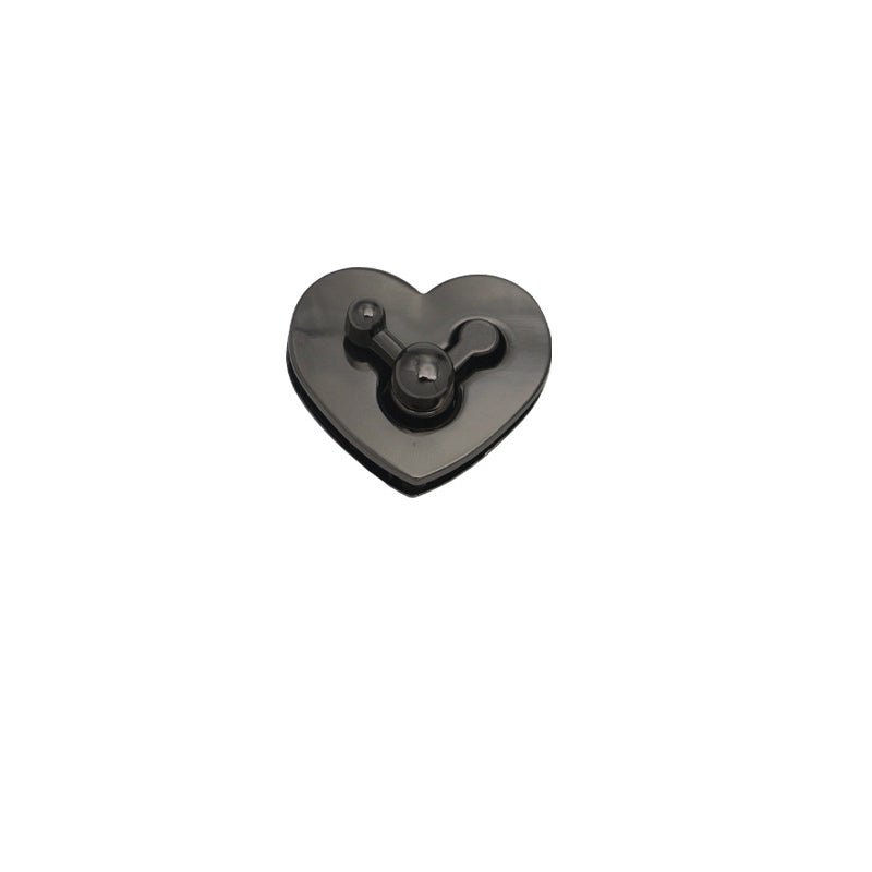 Bag hardware accessories zinc alloy heart shape metal twist turn lock
