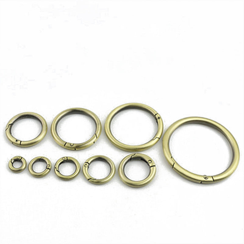 Various size 10mm/12mm/15mm/20mm/25mm/32mm/38mm/50mm round shape bag metal spring hooks