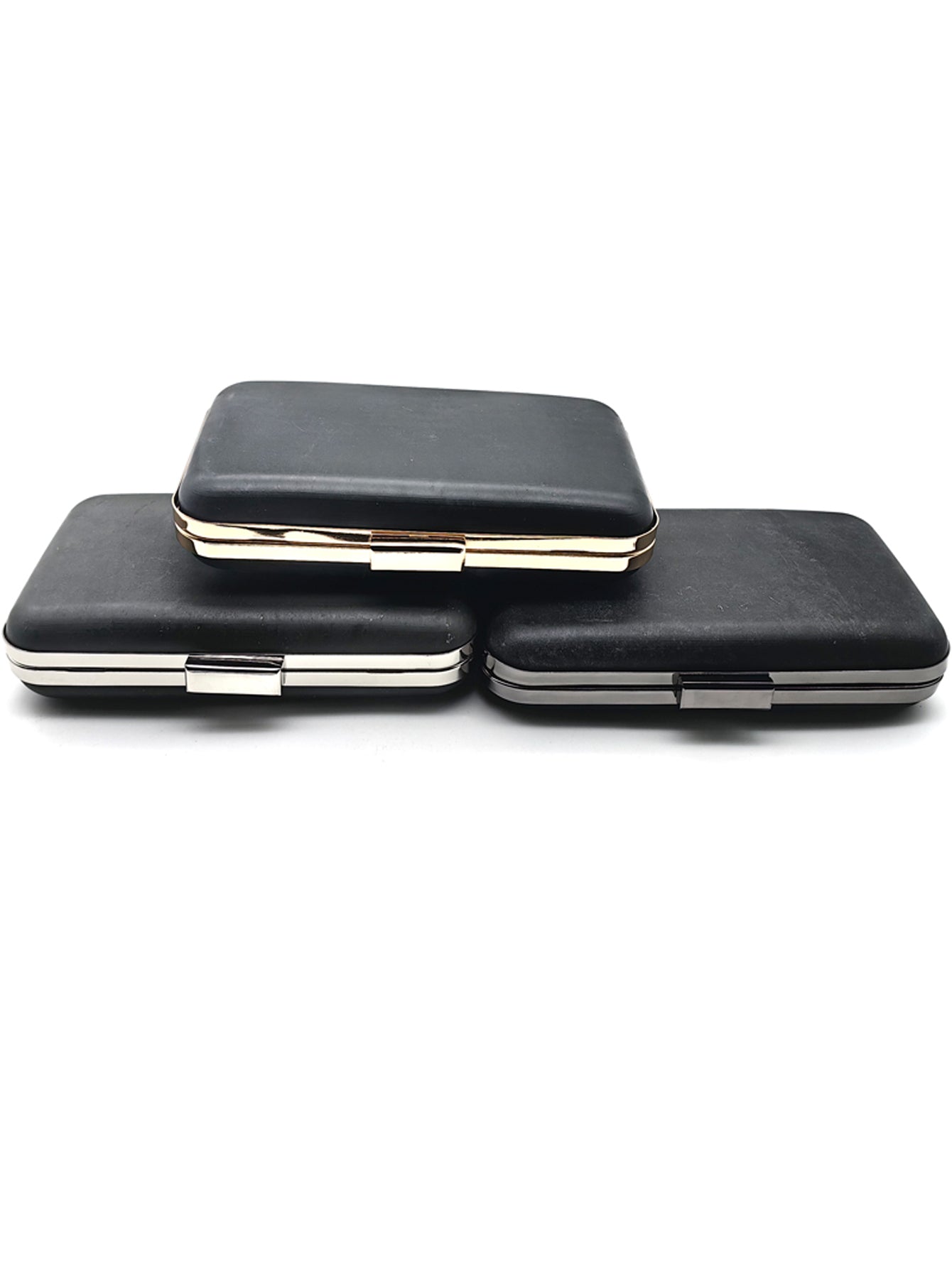Rectangle Shape Head Lock Light Gold Bag Accessories Metal Frame Plastic Shell For Purse 7.9 X 4.7 Inches