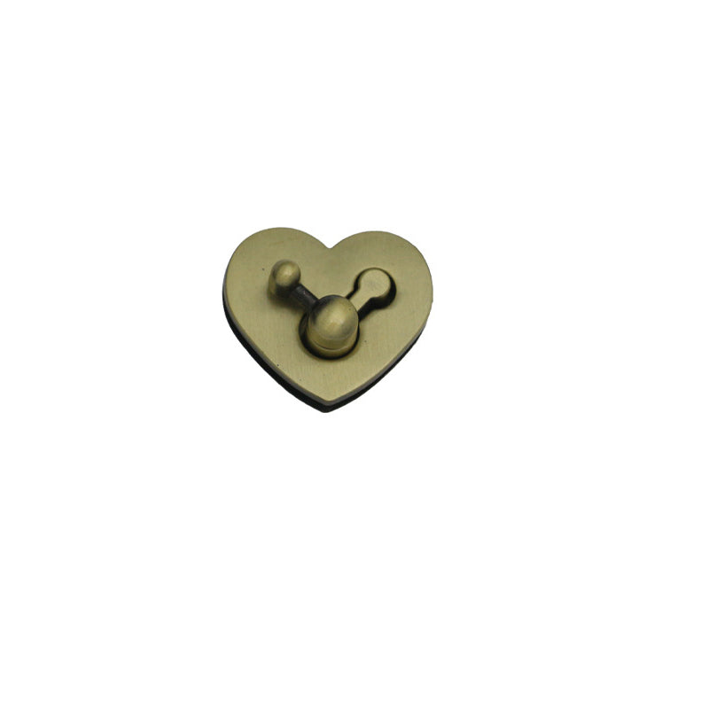 Bag hardware accessories zinc alloy heart shape metal twist turn lock