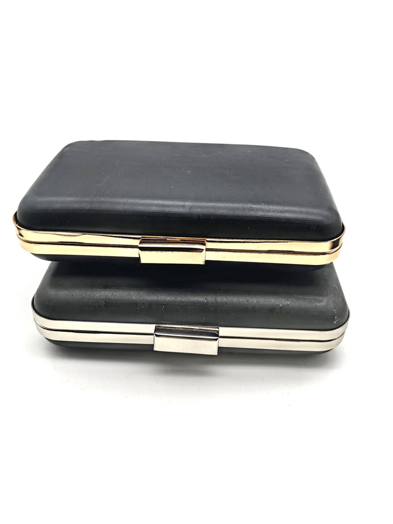 Rectangle Shape Head Lock Light Gold Bag Accessories Metal Frame Plastic Shell For Purse 7.9 X 4.7 Inches