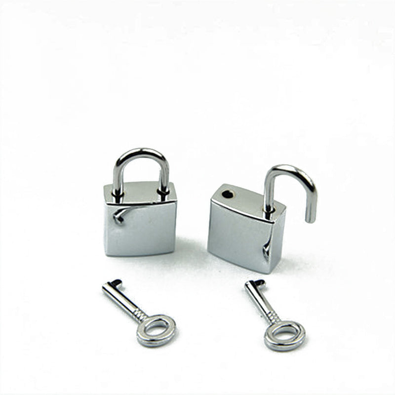 Handbag decorative smooth surface padlock small square lock with key real lock head