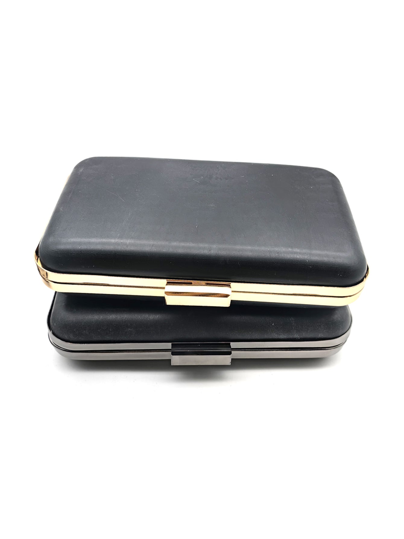 Rectangle Shape Head Lock Light Gold Bag Accessories Metal Frame Plastic Shell For Purse 7.9 X 4.7 Inches
