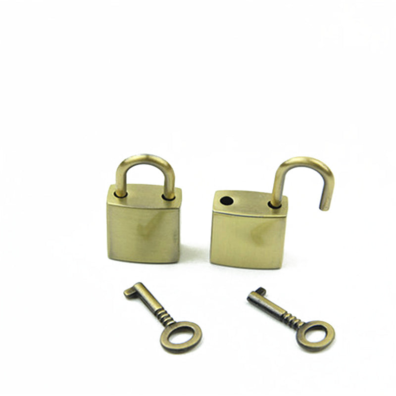 Handbag decorative smooth surface padlock small square lock with key real lock head
