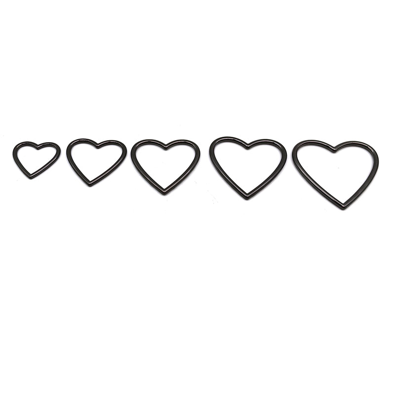 Fashion simple design love heart shape zinc alloy various size 25mm/34mm/40mm/45mm/50mm metal buckles for bag/clothes