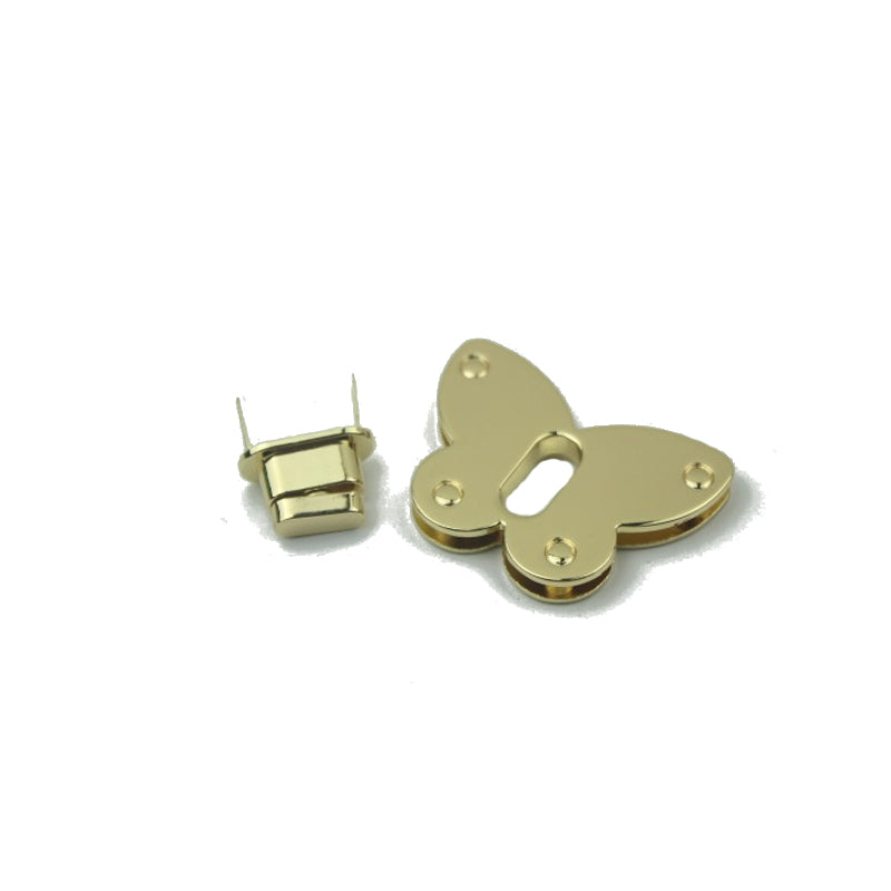 New design bag hardware butterfly shape metal twist locks