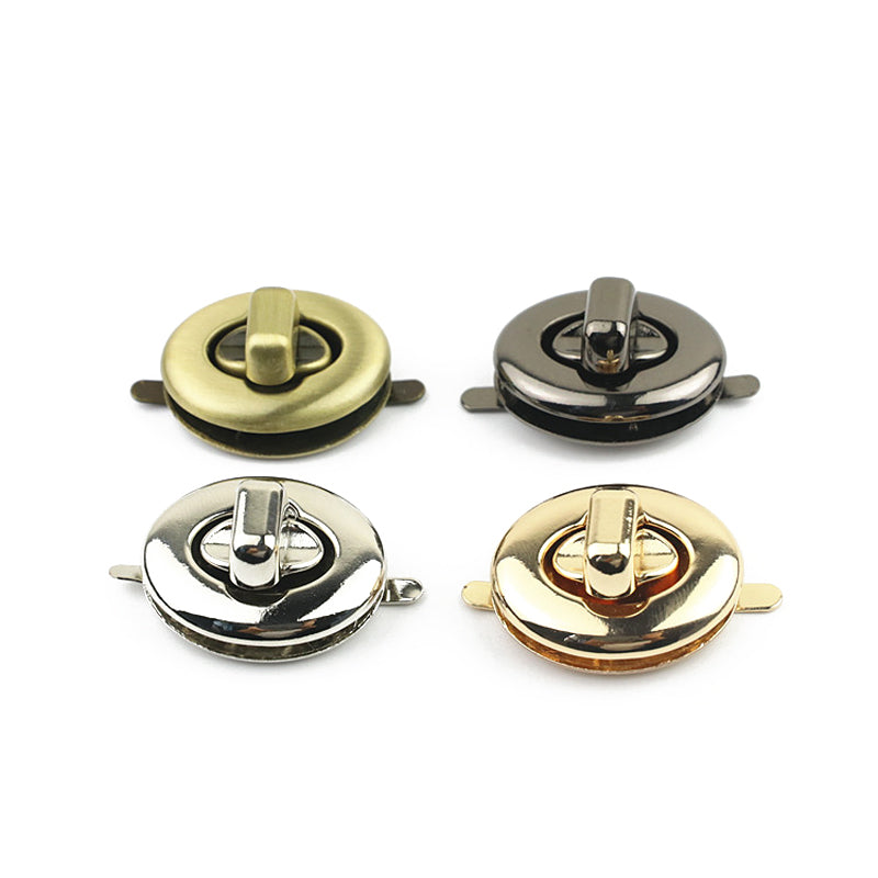 Small size bag hardware metal oval turn locks
