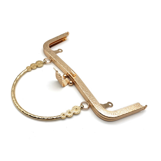 High quality fashion design embossing pattern flip cover clip lock purse bag metal frame with metal handle