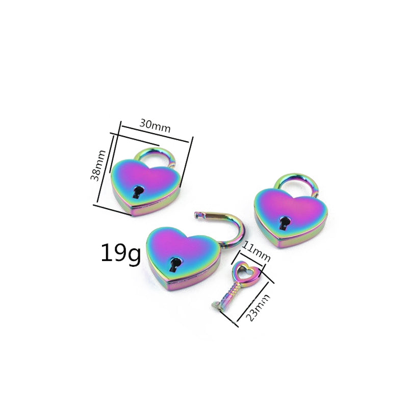 Handbag Love heart shape decoration padlock with real key