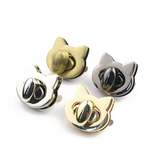 Animal cat shape head lock decorative lock bag handbag twist lock