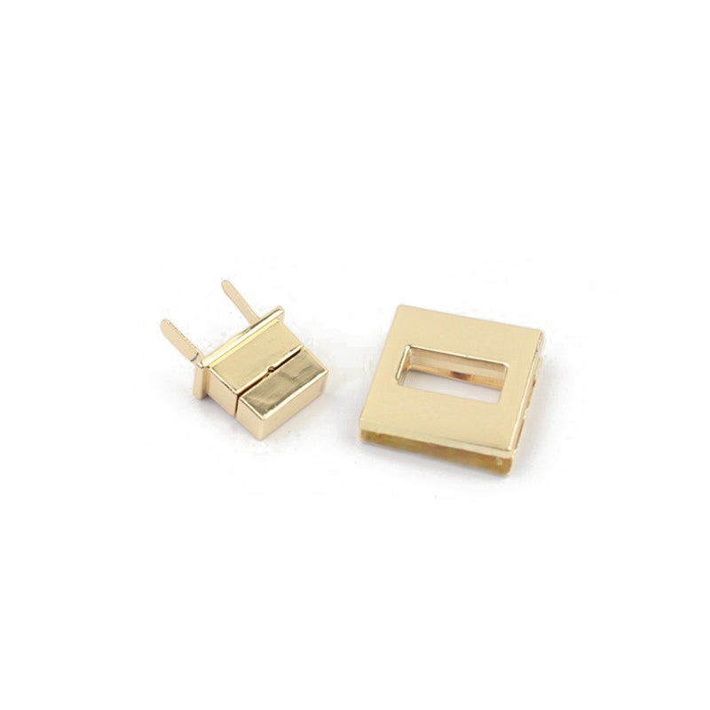 Classic style handbag metal square twist locks