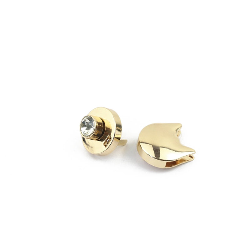 Handbag hardware accessories light gold die-casting diamond decorative twist lock animal rabbit lock