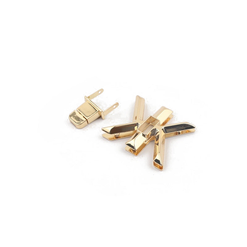 Special design handbag accessories Chinese Letters Mi shape metal turn locks