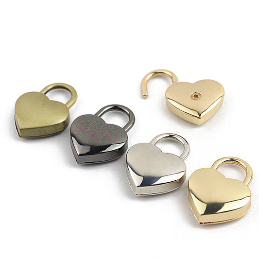 Luggage hardware accessories small model light gold heart-shaped keyless spring padlock
