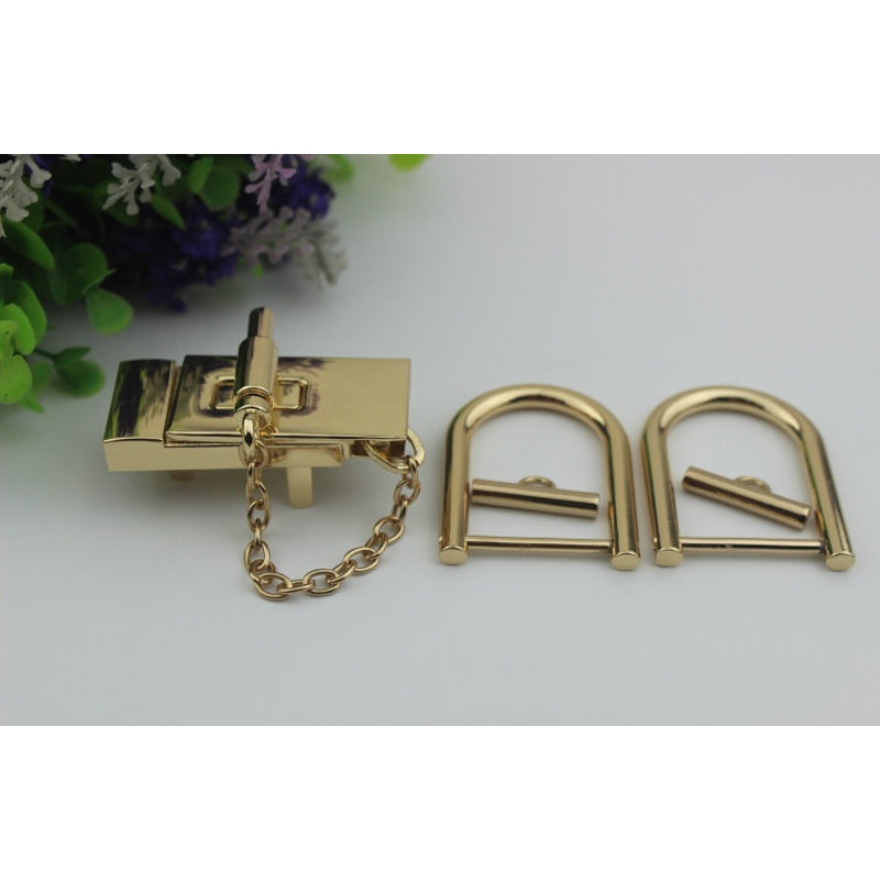 Rectangle shape hardware bag metal clasp clip locks