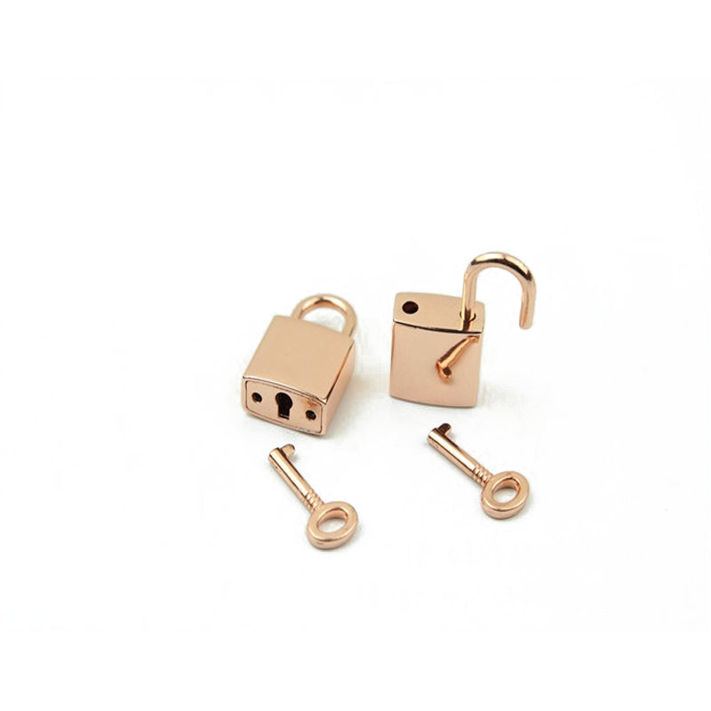 Handbag decorative smooth surface padlock small square lock with key real lock head