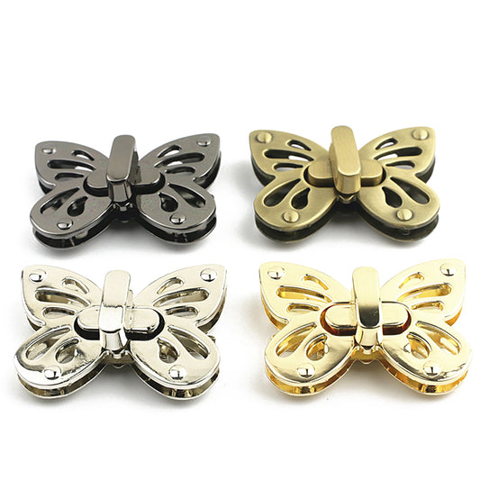 New design handbag butterfly shape multi-colorful metal turn twist lock