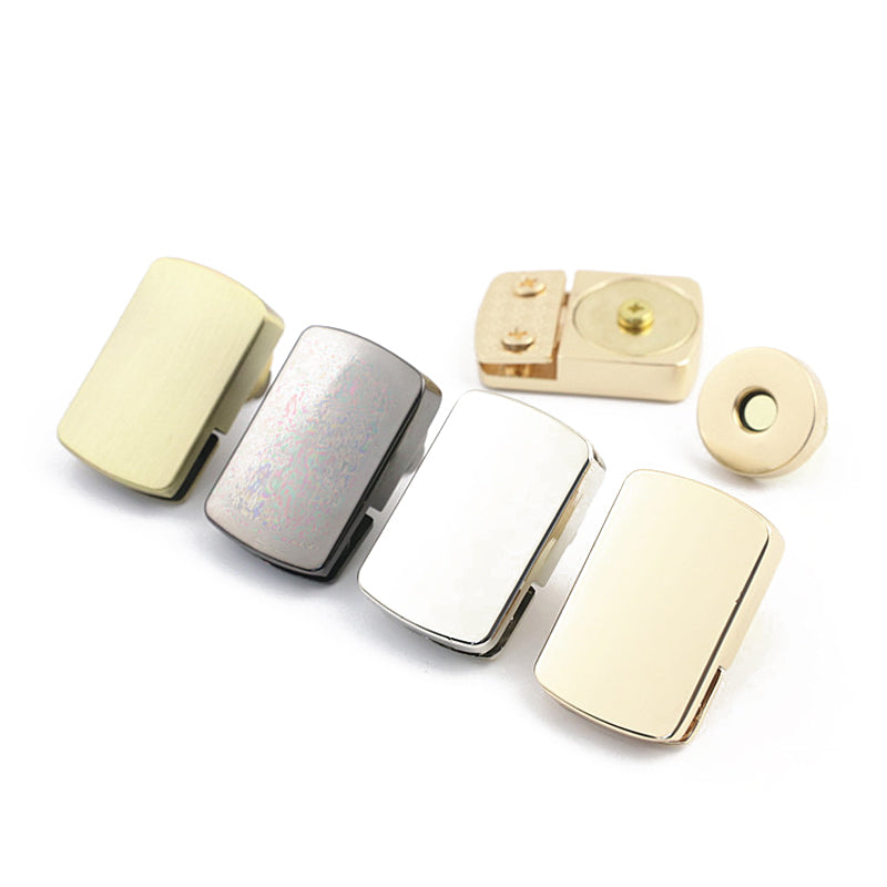 Handbag metal square shape magnetic button locks