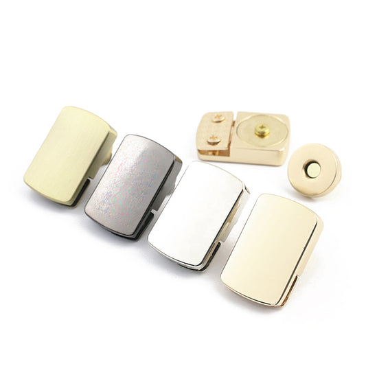 Handbag metal square shape magnetic button locks