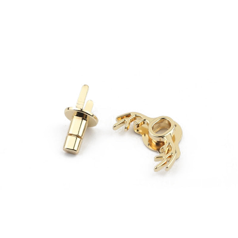 Luggage hardware accessories light gold deer head lock animal decoration twist lock
