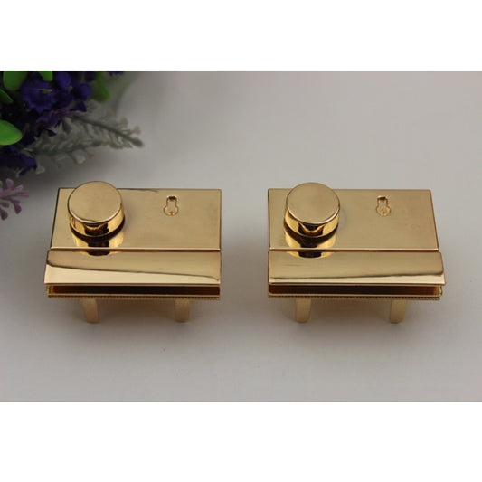 Handbag hardware large size rectangle metal press locks
