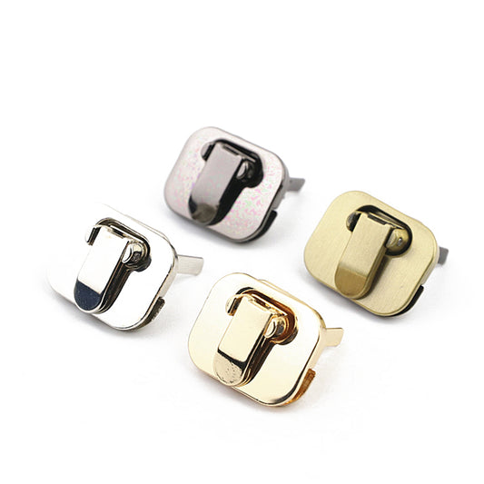 Handbag accessories square shape metal plugin press lock