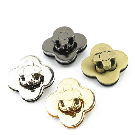 Handbag multi-colorful flower shape decorative twist closure clasp lock