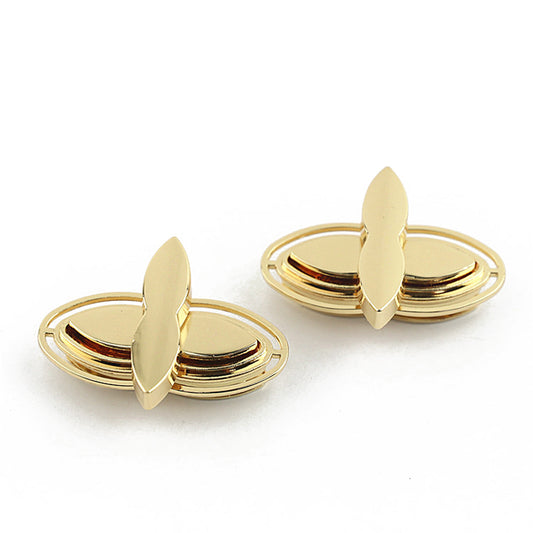 Bag hardware leaf shape twist turn lock