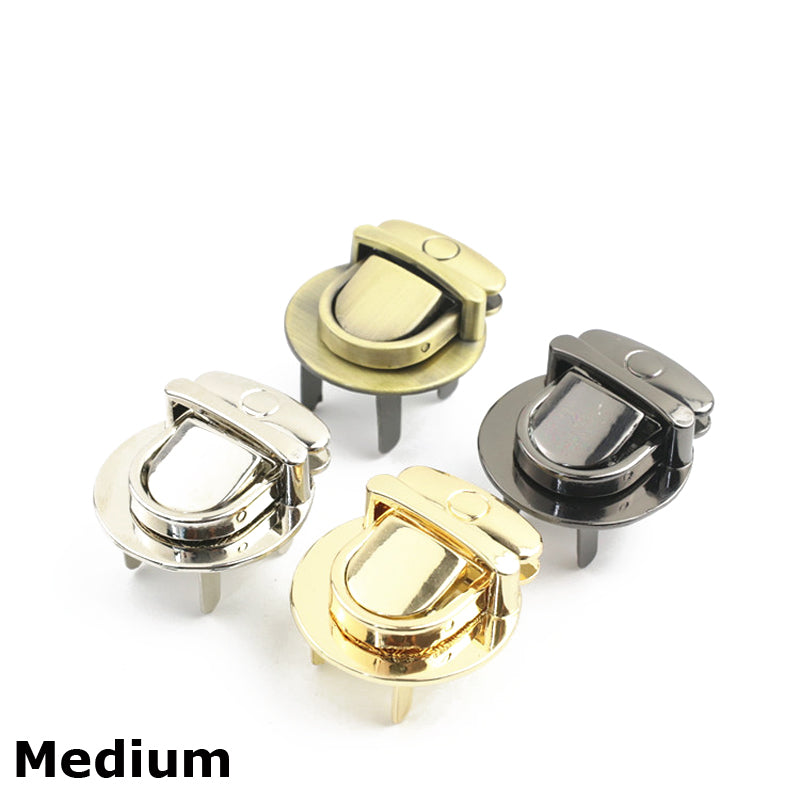 Medium size purse metal clasp clip plug in push  locks