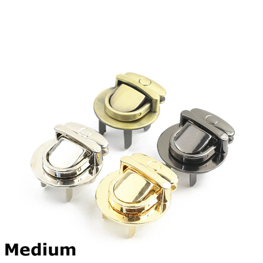 Medium size purse metal clasp clip plug in push  locks